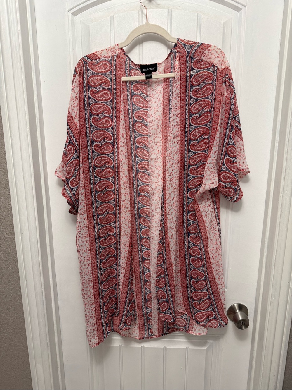 Joe Boxer Paisley Print Kimono Cardigan Size 1X Plus Super Soft Lightweight (5-8